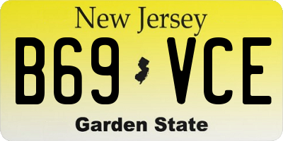 NJ license plate B69VCE