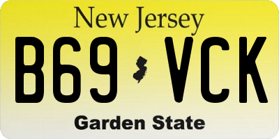 NJ license plate B69VCK