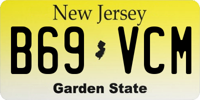 NJ license plate B69VCM