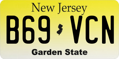 NJ license plate B69VCN