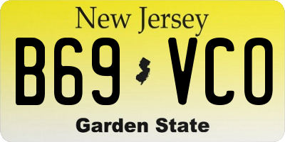 NJ license plate B69VCO