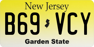 NJ license plate B69VCY