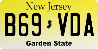 NJ license plate B69VDA