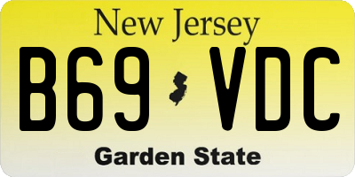NJ license plate B69VDC