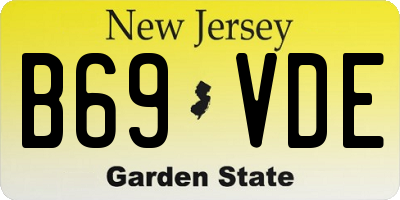 NJ license plate B69VDE