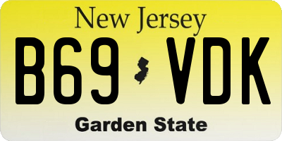 NJ license plate B69VDK