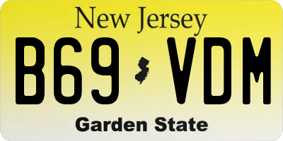 NJ license plate B69VDM