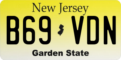 NJ license plate B69VDN