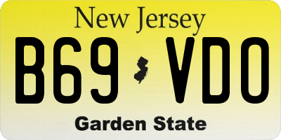 NJ license plate B69VDO
