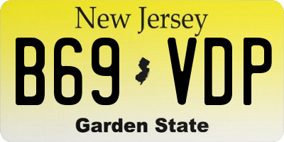 NJ license plate B69VDP