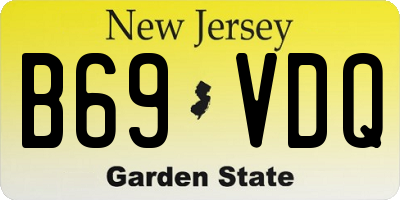 NJ license plate B69VDQ