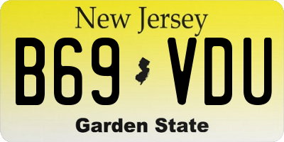 NJ license plate B69VDU
