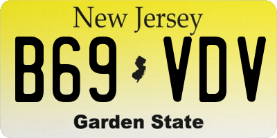 NJ license plate B69VDV