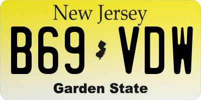 NJ license plate B69VDW