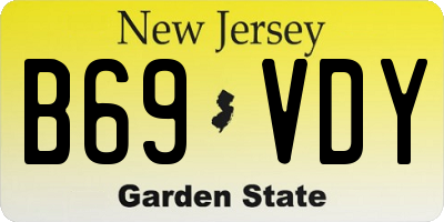 NJ license plate B69VDY