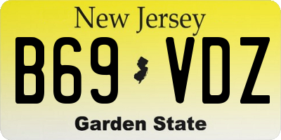 NJ license plate B69VDZ