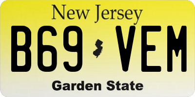 NJ license plate B69VEM