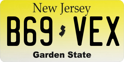 NJ license plate B69VEX