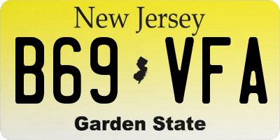 NJ license plate B69VFA