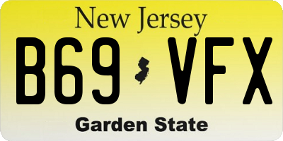NJ license plate B69VFX