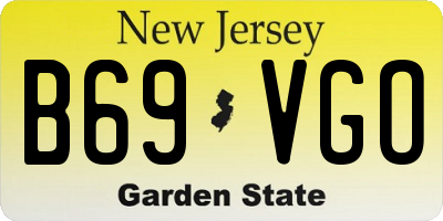NJ license plate B69VGO