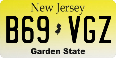 NJ license plate B69VGZ