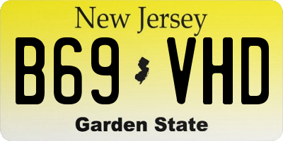 NJ license plate B69VHD
