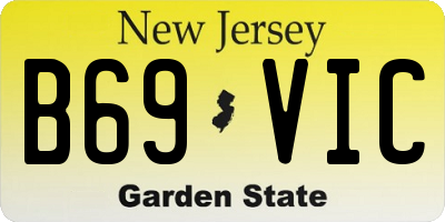 NJ license plate B69VIC