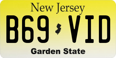 NJ license plate B69VID