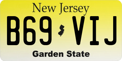 NJ license plate B69VIJ