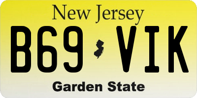 NJ license plate B69VIK