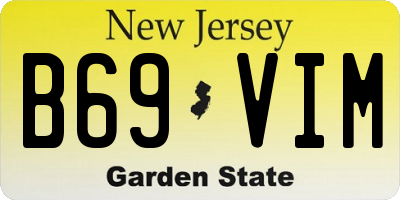 NJ license plate B69VIM