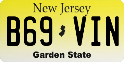 NJ license plate B69VIN
