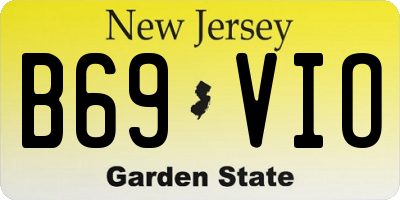NJ license plate B69VIO