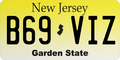 NJ license plate B69VIZ