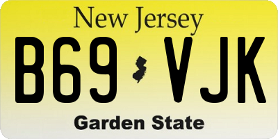 NJ license plate B69VJK
