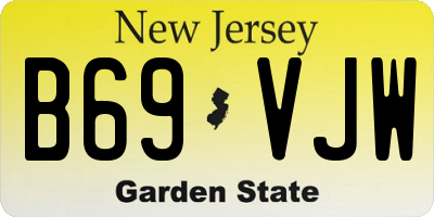 NJ license plate B69VJW