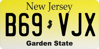 NJ license plate B69VJX