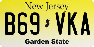 NJ license plate B69VKA