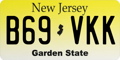 NJ license plate B69VKK