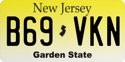 NJ license plate B69VKN