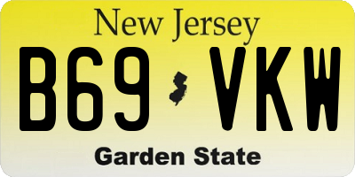 NJ license plate B69VKW