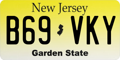 NJ license plate B69VKY