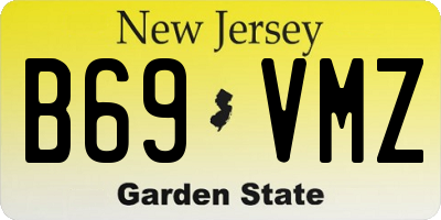 NJ license plate B69VMZ