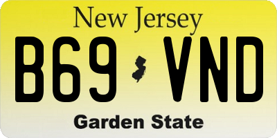 NJ license plate B69VND