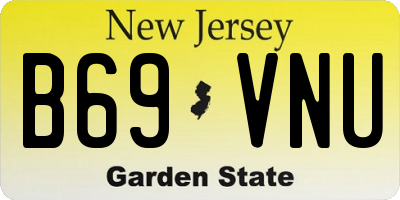 NJ license plate B69VNU