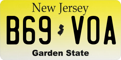 NJ license plate B69VOA