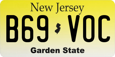 NJ license plate B69VOC