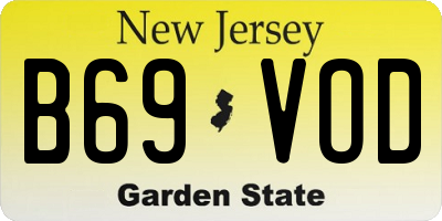 NJ license plate B69VOD