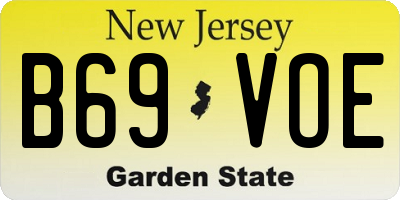 NJ license plate B69VOE